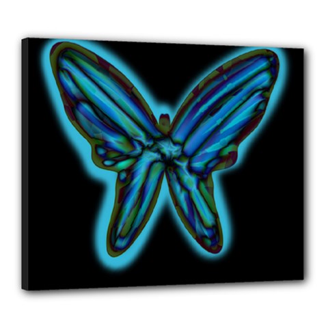 Blue Butterfly Canvas 24  X 20  by Valentinaart