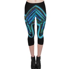 Blue Butterfly Capri Leggings  by Valentinaart