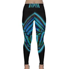 Blue Butterfly Yoga Leggings  by Valentinaart