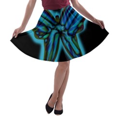 Blue Butterfly A-line Skater Skirt by Valentinaart