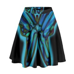 Blue Butterfly High Waist Skirt by Valentinaart