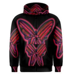 Red Butterfly Men s Zipper Hoodie