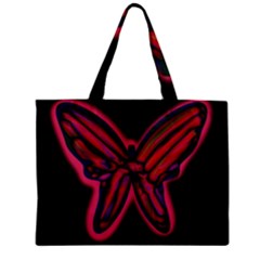 Red Butterfly Zipper Mini Tote Bag by Valentinaart