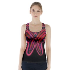 Red Butterfly Racer Back Sports Top by Valentinaart