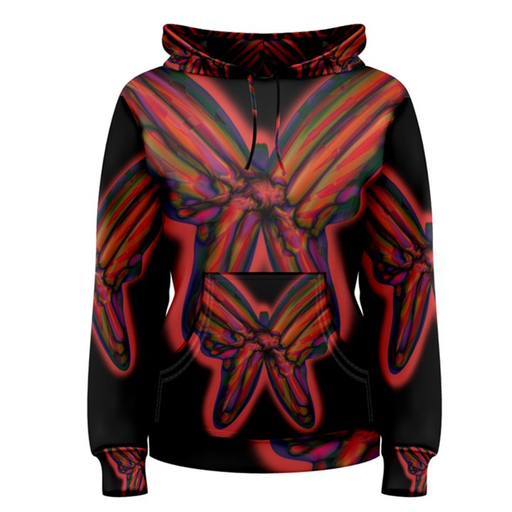 Red butterfly Women s Pullover Hoodie