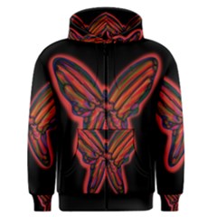 Red Butterfly Men s Zipper Hoodie by Valentinaart