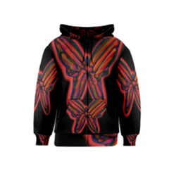 Red Butterfly Kids  Zipper Hoodie by Valentinaart