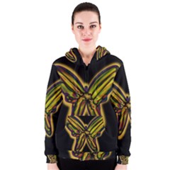 Night Butterfly Women s Zipper Hoodie by Valentinaart