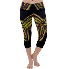 Night Butterfly Capri Yoga Leggings by Valentinaart