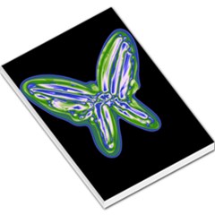 Green Neon Butterfly Large Memo Pads by Valentinaart