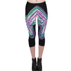 Neon Butterfly Capri Leggings  by Valentinaart