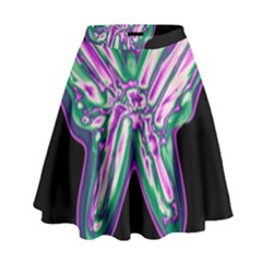 Neon Butterfly High Waist Skirt by Valentinaart