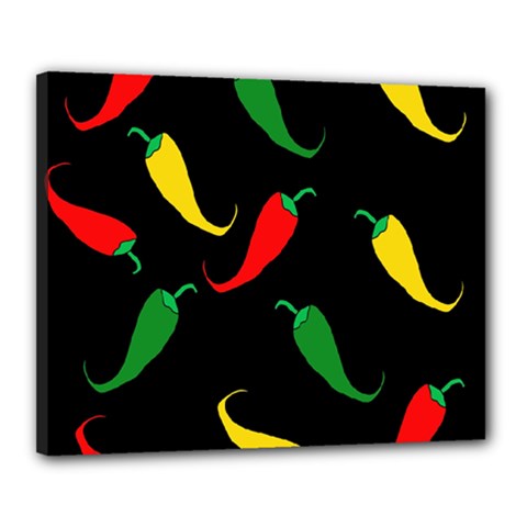 Chili Peppers Canvas 20  X 16  by Valentinaart