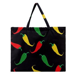 Chili Peppers Zipper Large Tote Bag by Valentinaart