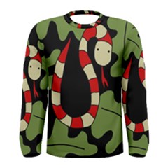 Red Cartoon Snake Men s Long Sleeve Tee