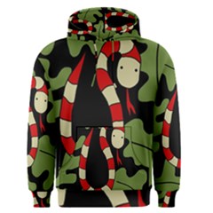 Red Cartoon Snake Men s Pullover Hoodie by Valentinaart