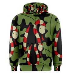 Red Cartoon Snake Men s Zipper Hoodie by Valentinaart