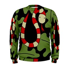 Red Cartoon Snake Men s Sweatshirt by Valentinaart