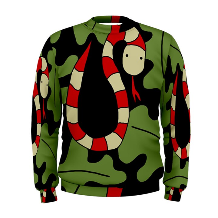 Red cartoon snake Men s Sweatshirt