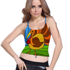 Thanksgiving Turkey  Spaghetti Strap Bra Top by Valentinaart