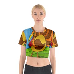 Thanksgiving Turkey  Cotton Crop Top by Valentinaart