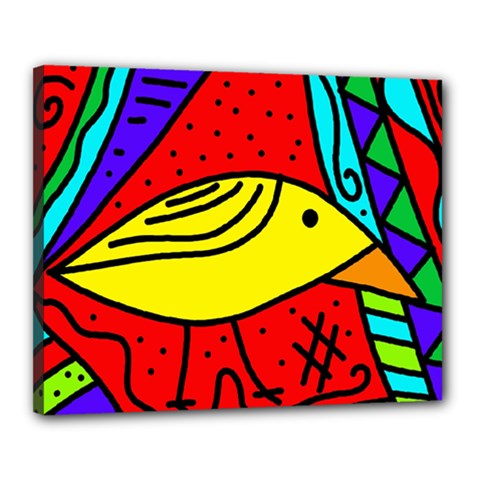 Yellow Bird Canvas 20  X 16  by Valentinaart