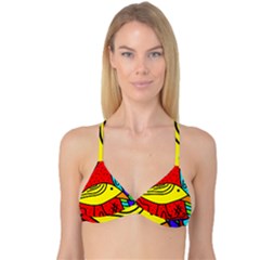 Yellow Bird Reversible Tri Bikini Top by Valentinaart