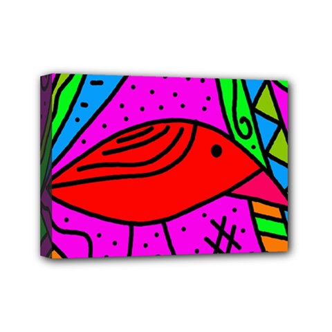 Red Bird Mini Canvas 7  X 5  by Valentinaart