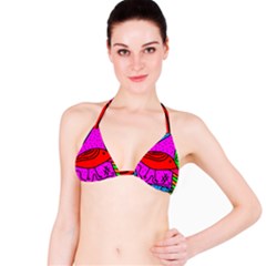 Red Bird Bikini Top by Valentinaart