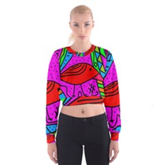 Red Bird Women s Cropped Sweatshirt