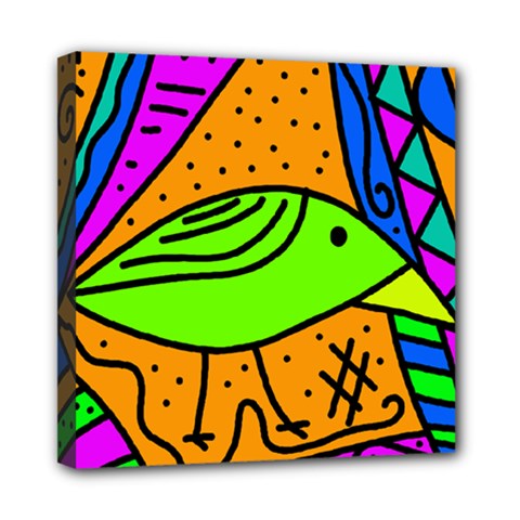 Green Bird Mini Canvas 8  X 8  by Valentinaart