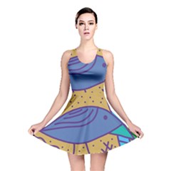 Blue Bird Reversible Skater Dress by Valentinaart