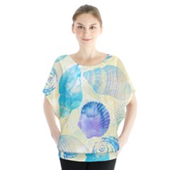 Seashells Batwing Chiffon Blouse