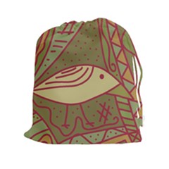 Brown Bird Drawstring Pouches (xxl) by Valentinaart