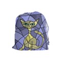 Artistic cat - yellow Drawstring Pouches (Large)  View1