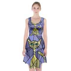 Artistic Cat - Yellow Racerback Midi Dress by Valentinaart