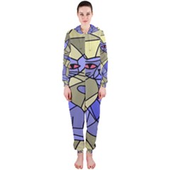 Artistic Cat - Blue Hooded Jumpsuit (ladies) 