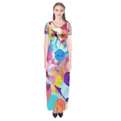 Anemones Short Sleeve Maxi Dress