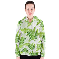 Fern Leaves Women s Zipper Hoodie