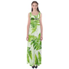 Fern Leaves Empire Waist Maxi Dress