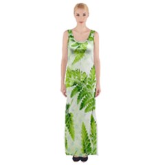 Fern Leaves Maxi Thigh Split Dress