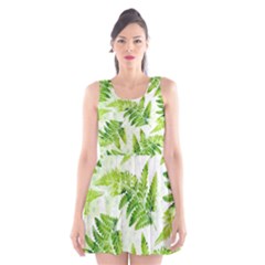 Fern Leaves Scoop Neck Skater Dress