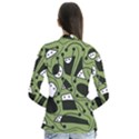 Playful abstract art - green Drape Collar Cardigan View2