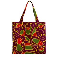 Playful Decorative Abstract Art Zipper Grocery Tote Bag by Valentinaart