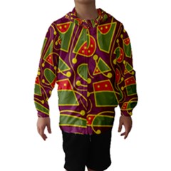 Playful Decorative Abstract Art Hooded Wind Breaker (kids) by Valentinaart