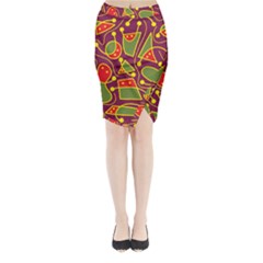 Playful Decorative Abstract Art Midi Wrap Pencil Skirt by Valentinaart