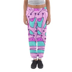 Playful Abstract Art - Pink Women s Jogger Sweatpants