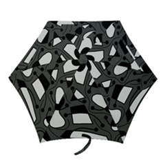 Playful Abstract Art - Gray Mini Folding Umbrellas by Valentinaart