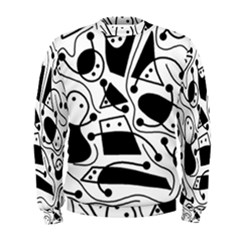 Playful Abstract Art - White And Black Men s Sweatshirt