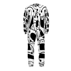 Playful Abstract Art - White And Black Onepiece Jumpsuit (kids)